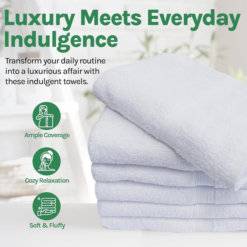 Towels N More 6 Pack 20"X40" Small Light Weight Gym Towels or Can be Used as Kids Bath Towels or Salon Towel, 100% Ring Spun Cotton Loops Sweat Towels Women's Hair Dry Towel - Image 3